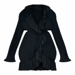 Plus Robe Droite Cache-coeur Plissée Noire -Promos Jupe Éthérée Boutique 28f36eaca42bac1178d3850f64e45a68edbc45a6 cnc5108 5