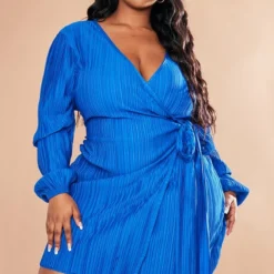 Plus Robe Cache-coeur Moulante Plissée Bleu Vif 7 Plus Robe Cache-coeur Moulante Plissée Bleu Vif -Promos Jupe Éthérée Boutique 2923503ef70693973906c387115cb1dae50f5058 cnd2784 1