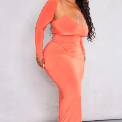 Plus Robe Longue Moulante Orange Détail Manches à Bretelles 7 Plus Robe Longue Moulante Orange Détail Manches à Bretelles -Promos Jupe Éthérée Boutique 2ae418ac81fd8bd6400c7ebce766c54e7784bdb7 cnd8785 3