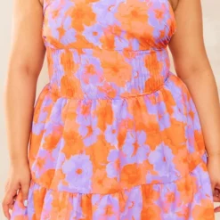 Plus Robe Droite En Popeline Orange Fleurie Froncée -Promos Jupe Éthérée Boutique 2beb9e9d09c3caf2d870f21d2ecf05a02ae9194a cne4146 4