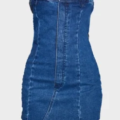Petite Mini Robe Bustier En Jean Bleu Moyennement Délavé -Promos Jupe Éthérée Boutique 2c3e58fb821de8b586ecaedcb01459e8b5c761fe cnb6689 5