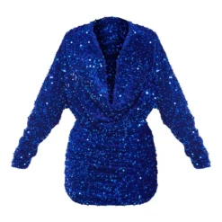 Petite Mini Robe En Velours Bleu à Sequins Et Décolleté Plongeant -Promos Jupe Éthérée Boutique 2c87a69bb1d9166e584d3f7b29bef3dbb4804a4c cnb3029 5