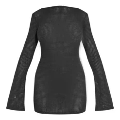 Petite Mini Robe Texturée Noire à Dos Ouvert -Promos Jupe Éthérée Boutique 2d2532c887aec1c19666c2d4cd1572d339be299c cne9497 5
