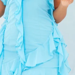 Petite Robe Courte Bleu Turquoise Volantée à Dos Nu -Promos Jupe Éthérée Boutique 2d27d21ab7a506956bd6676ad034230345135f65 cne7332 5