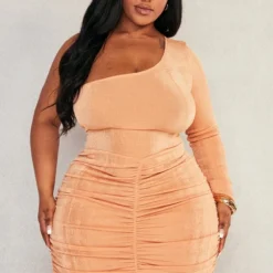 Plus Robe Moulante Asymétrique En Acétate Argile -Promos Jupe Éthérée Boutique 30f1bcf5bbb2272873867bde8202503988277aed cnd2480 1