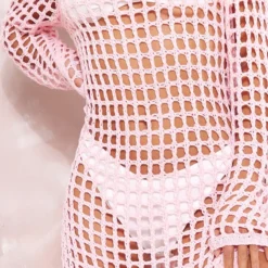 Petite Mini-robe Rose En Maille Tricot Ajourée -Promos Jupe Éthérée Boutique 32070178537b95e32adcd9f43d1de39f68c25fbb cnd7094 4