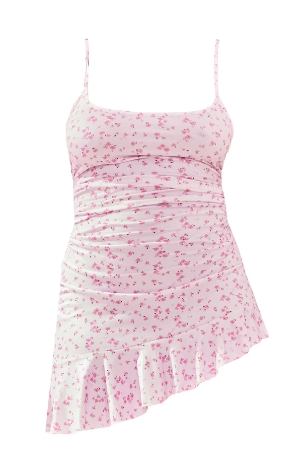 Plus Robe De Plage Fleurie Rose Tendre à Dos Lacé 5 Plus Robe De Plage Fleurie Rose Tendre à Dos Lacé – Image 5
