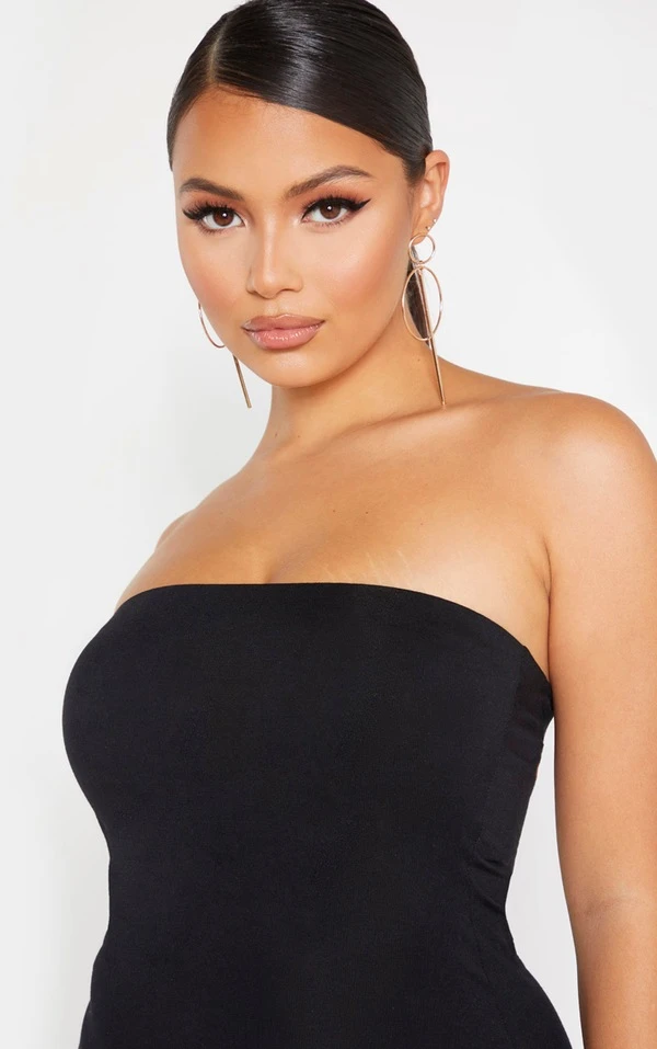 Petite Robe Bandeau Longue En Jersey Noir 5 Petite Robe Bandeau Longue En Jersey Noir – Image 5