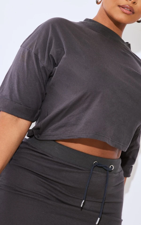 Plus Robe T-shirt Anthracite Découpée 4 Plus Robe T-shirt Anthracite Découpée – Image 4