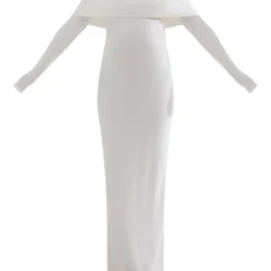 Maternité Robe Longue De Grossesse Crème Côtelée Brossée à épaules Dénudées -Promos Jupe Éthérée Boutique 34cfd0816abfb13bec8afb92eb3d913604c70441 cnd3067 5