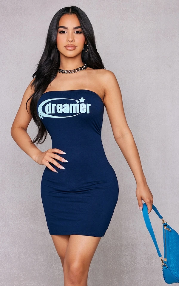Petite Robe Bustier Courte Bleu Marine Graphique 1 Petite Robe Bustier Courte Bleu Marine Graphique