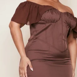 Plus Robe-corset Mi-longue Chocolat à Manches Drapées 8 Plus Robe-corset Mi-longue Chocolat à Manches Drapées -Promos Jupe Éthérée Boutique 3572fc6a2cbfeecc945cd24c1cc13cf7e36d925f cnd4860 4