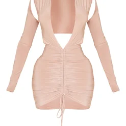 Shape Robe Très Moulante Froncée Taupe à Manches Longues -Promos Jupe Éthérée Boutique 3604e6812fbdc238ba10ad9f196d2cb4854f9cb8 cne5078 5