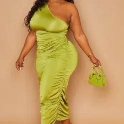 Plus Robe Moulante Longue Vert Olive Froncée à épaule Unique -Promos Jupe Éthérée Boutique 3a4379f3b982c88a51158ee893e108f3e7a6641b cmw3142 4