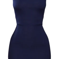 Petite Robe Moulante Côtelée Bleu Marine Foncé Lacée Dans Le Dos -Promos Jupe Éthérée Boutique 3b73b28b1a4182625009b00aeec76d69012ec8dc cnd4338 5