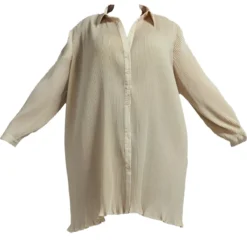 Plus Robe Chemise Oversize Crème Plissée -Promos Jupe Éthérée Boutique 3cd54f5714feba20f9d1cfa982dccfba86385a20 cnc5107 5