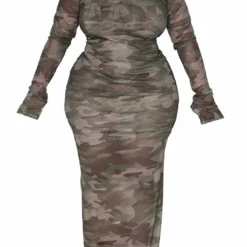 Plus Robe Longue En Mesh Imprimé Camouflage à épaules Dénudées -Promos Jupe Éthérée Boutique 3f845e3766efd4493a4674c349d959a49110c7b9 cnd3314 5