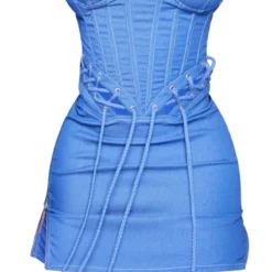 Shape Robe Moulante Bleue Style Corset à Détail Lacets Cordes -Promos Jupe Éthérée Boutique 3fa19ccf795fe1b434f805e8ab4f24616d027387 cne0574 5