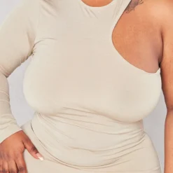 Plus Robe Moulante Asymétrique Vert Sauge Découpée -Promos Jupe Éthérée Boutique 416964a25028eb32dee3cbbc82aafebb00cae80e cnd2483 4