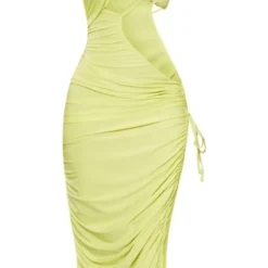 Shape Robe Mi-longue Moulante Vert Citron Découpée Froncée Sur Le Côté à Bralette -Promos Jupe Éthérée Boutique 42fefaf5c6473a2fe8b265dc6b1a8d8e904cf66c cne3677 5