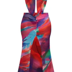 Shape Robe Longue En Mousseline De Soie à Imprimé Multicolore Drapée Devant -Promos Jupe Éthérée Boutique 4304f6d71a7372b6004e2004b686368078d018e5 cnd5192 5