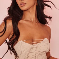 Petite Mini Robe Gris Pierre à Lacets -Promos Jupe Éthérée Boutique 4457c1cb88d6121ecb348014a488b3283305182a cne2138 4