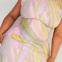 Plus Robe Mi-longue Plissée Rose à Tourbillons Nouée Dans Le Dos -Promos Jupe Éthérée Boutique 45cf5767af901593a4cf3869545d50aba44b6e65 cnd9050 4