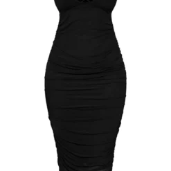 Shape Robe Mi-longue Froncée En Mesh Noir à Bretelles Très Fines -Promos Jupe Éthérée Boutique 46ceabcb1463afceb1dcc7ccc94527cc503242c3 cna6170 5