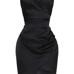 Shape - Robe Portefeuille Noire Satinée -Promos Jupe Éthérée Boutique 49ca4b16515380d7f1e202c43bea9cb678eaa9eb CLU3824 3