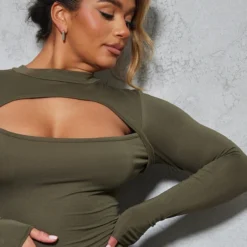 Shape Robe Mi-longue En Jersey Vert Olive Kaki à Découpe Et Manches Longues -Promos Jupe Éthérée Boutique 4a4130dd8dda08dddcdcf1af641d1b3e715587a2 cnd0637 4