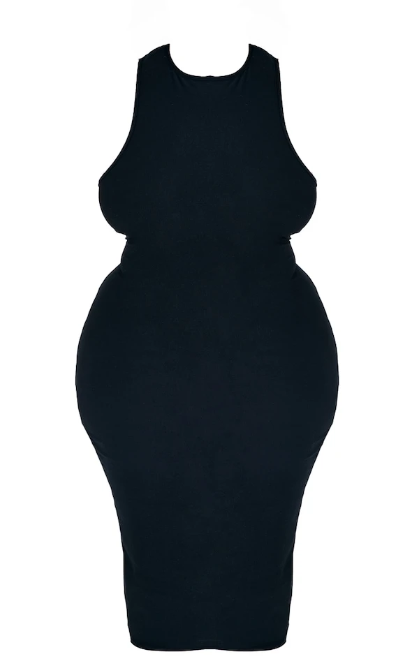 Plus Robe Moulante Douce Noire à Dos Nageur 5 Plus Robe Moulante Douce Noire à Dos Nageur – Image 5