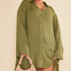 Plus Robe Chemise Crêpée Vert Olive -Promos Jupe Éthérée Boutique 4cb5f99b5263130189d7a101ecea76e06ee15796 cnd4914 3