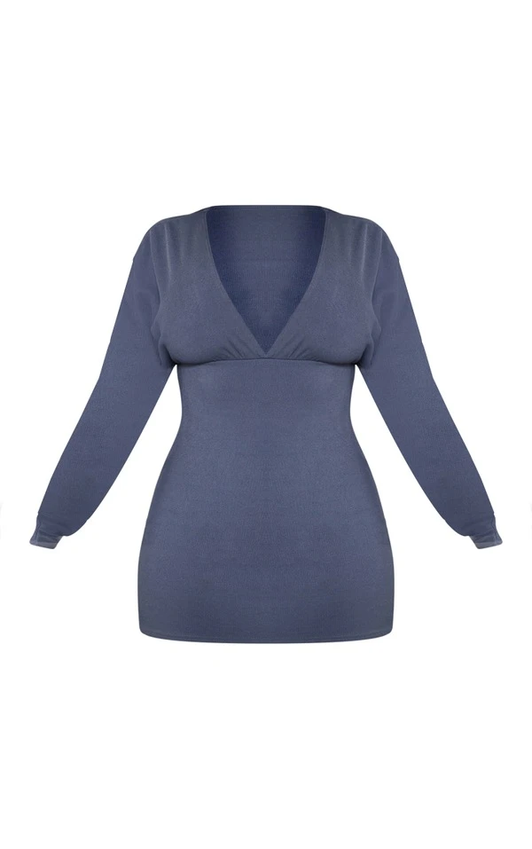 Shape Robe Moulante Côtelée Douce Gris Anthracite à Décolleté Et Manches Froncées 5 Shape Robe Moulante Côtelée Douce Gris Anthracite à Décolleté Et Manches Froncées – Image 5