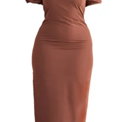 Plus Robe Mi-longue Chocolat à Manche Bouffantes -Promos Jupe Éthérée Boutique 4fbd6007435f56f29fb8051c85091cd5a784c039 cmw2860 6