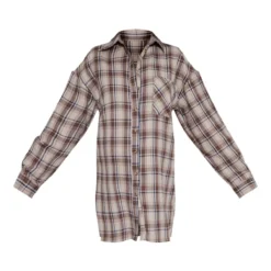 Maternité Robe Chemise De Grossesse Brossée Marron à Carreaux En Flannelle Oversize à Ourlet Incurvé -Promos Jupe Éthérée Boutique 500ba6daa46abc97abecb235a6b581aaa7155fdf cnc5299 5