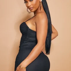 Shape - Robe Moulante Noire à Bretelles Fines Et Maille Froncée -Promos Jupe Éthérée Boutique 503cb99fabc50bc76f6a46496d8e4e51dd7b9d57 cly0082 3