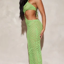 Shape Robe Longue En Maille Crochet Vert Citron Découpée à Détail Anneau -Promos Jupe Éthérée Boutique 51a3f98e290da5f69707aaecf2192d43923e93b9 cne0505 3