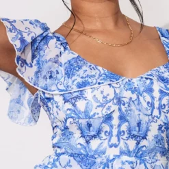 Petite Mini Robe Bleue En Mousseline De Soie Imprimé à Volants -Promos Jupe Éthérée Boutique 52b9abd6dc25ae16abd4688948bb1ae6a3313124 cnd3288 4