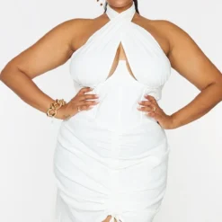 Plus Robe Moulante Blanche Style Corset Froncée Effet Lin -Promos Jupe Éthérée Boutique 537a0ef39050aecece25663ee778404ce548c5a8 cms9408 4