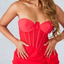 Shape Robe-corset Mi-longue Sans Manches Rouge à Fronces -Promos Jupe Éthérée Boutique 538d8c0c8875c8d2f7f6754b36bc79199e5369f5 cne8584 4