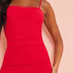 Tall Robe Mi-longue En Mesh Froncé Rouge -Promos Jupe Éthérée Boutique 551fcdeda850a48e896132b4b9d474fb322a053e cna0454 5