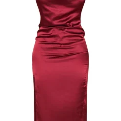 Petite Robe Mi-longue Satinée Bordeaux à Col Bénitier Et Bretelles -Promos Jupe Éthérée Boutique 55519fb7794520ae6cf4fa8a5ca94a8c46d136c9 cmv0981 6