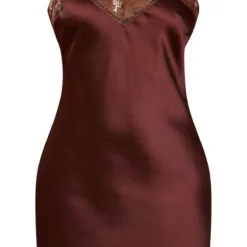 Petite Robe à Fines Bretelles Satinée Chocolat à Bordures En Dentelle -Promos Jupe Éthérée Boutique 5762e5524f33646449e5276bce9731a62102066c cnd3151 5