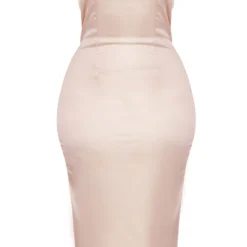 Plus Robe Mi-longue Satinée Champagne à Bretelles -Promos Jupe Éthérée Boutique 5844b0416bab5a6bdee7e626a6f2558f4234159d cmw4035 6