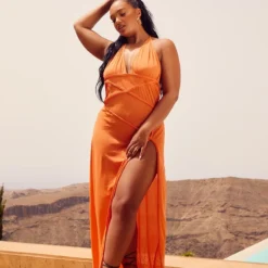 Plus Robe De Plage Longue Fendue Orange Décolletée à Détail Tressé 7 Plus Robe De Plage Longue Fendue Orange Décolletée à Détail Tressé -Promos Jupe Éthérée Boutique 58f0b2cb65d72e22a81762871d53f290c15310cf cnd4780 3