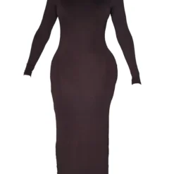 Shape Robe Longue Douce Chocolat à Manches Longues -Promos Jupe Éthérée Boutique 599956dd349b834cb400e464539d8fca7014f793 cnd2638 5