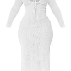 Shape Robe Longue Côtelée Transparente Blanche à Nouer Devant -Promos Jupe Éthérée Boutique 59f84e3fb827998d46965e5a25eabb19e9f3317a cnb2969 5