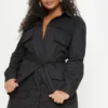 Plus - Robe Chemise Noire Style Utilitaire