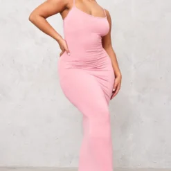 Logic Shape Robe Longue En Jersey Vieux Rose à Bretelles