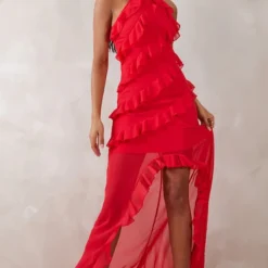 Tall Robe Longue Volantée Rouge à Bretelles -Promos Jupe Éthérée Boutique 5f0c3229d5aaba94a7b23162d28edeb1b9401c66 cnd3482 3